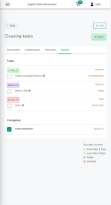 F&B Checkmate cleaningtasks todos